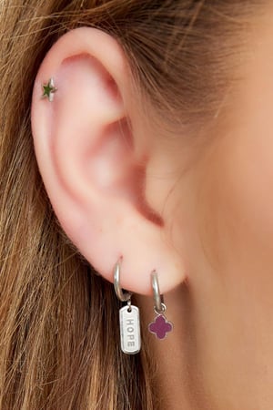 Juego de aretes trío de acero inoxidable Plata h5 Imagen4